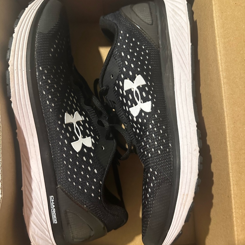 Under Armour Black and White Running Shoes